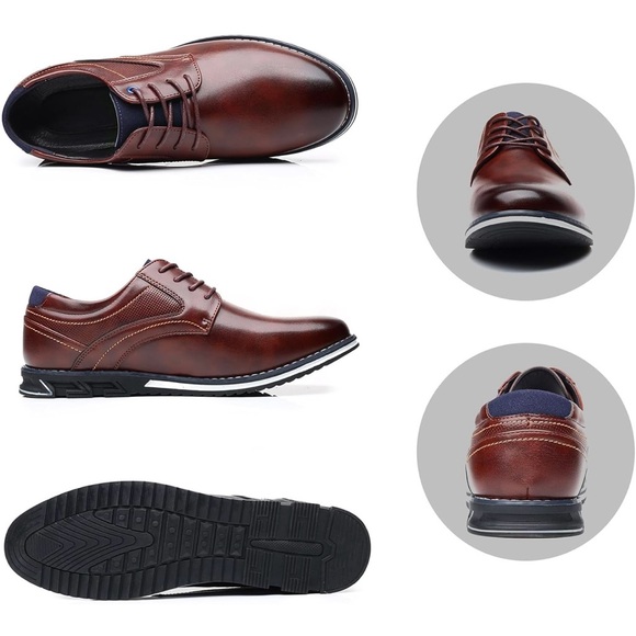 Men's Business casual Dress Shoes Comfortable Oxford Superior Flexural Leather - Picture 5 of 10